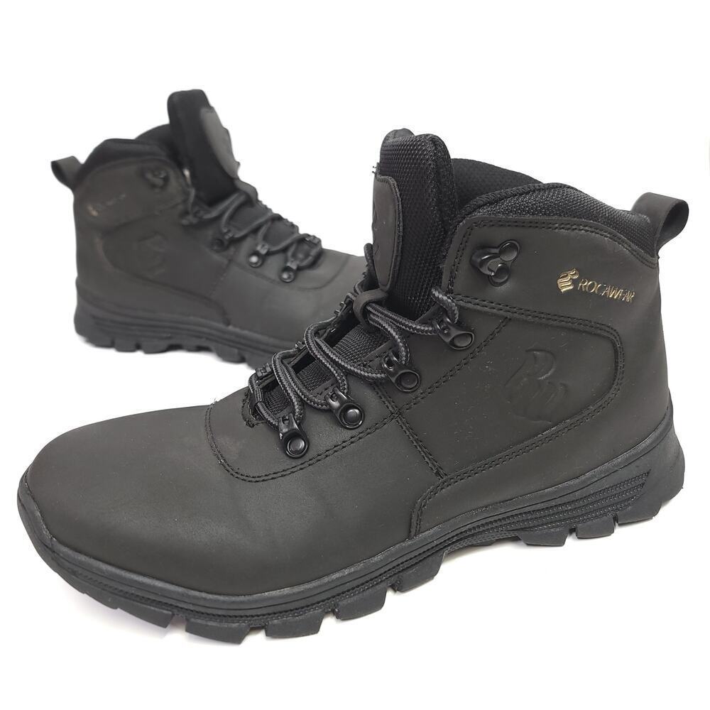 Rocawear Roland Boots Size 10 Black Lace Up Faux Leather​​